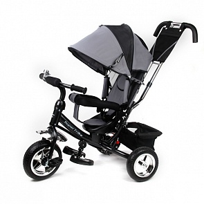 Велосипед 3-х колесный с ручкой и регулируемой спинкой, серый (Super Trike, ST151-6sim)